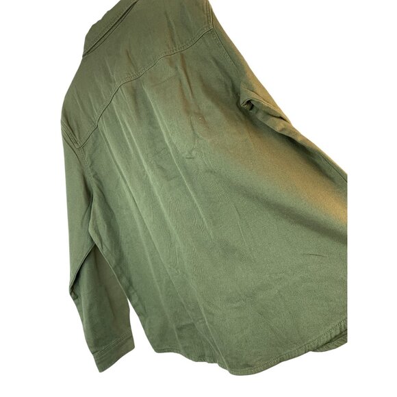 Lucky Brand Olive Green Button-Up Shirt Jacket XL Cotton Shackette 9093 NWT - Picture 3 of 12